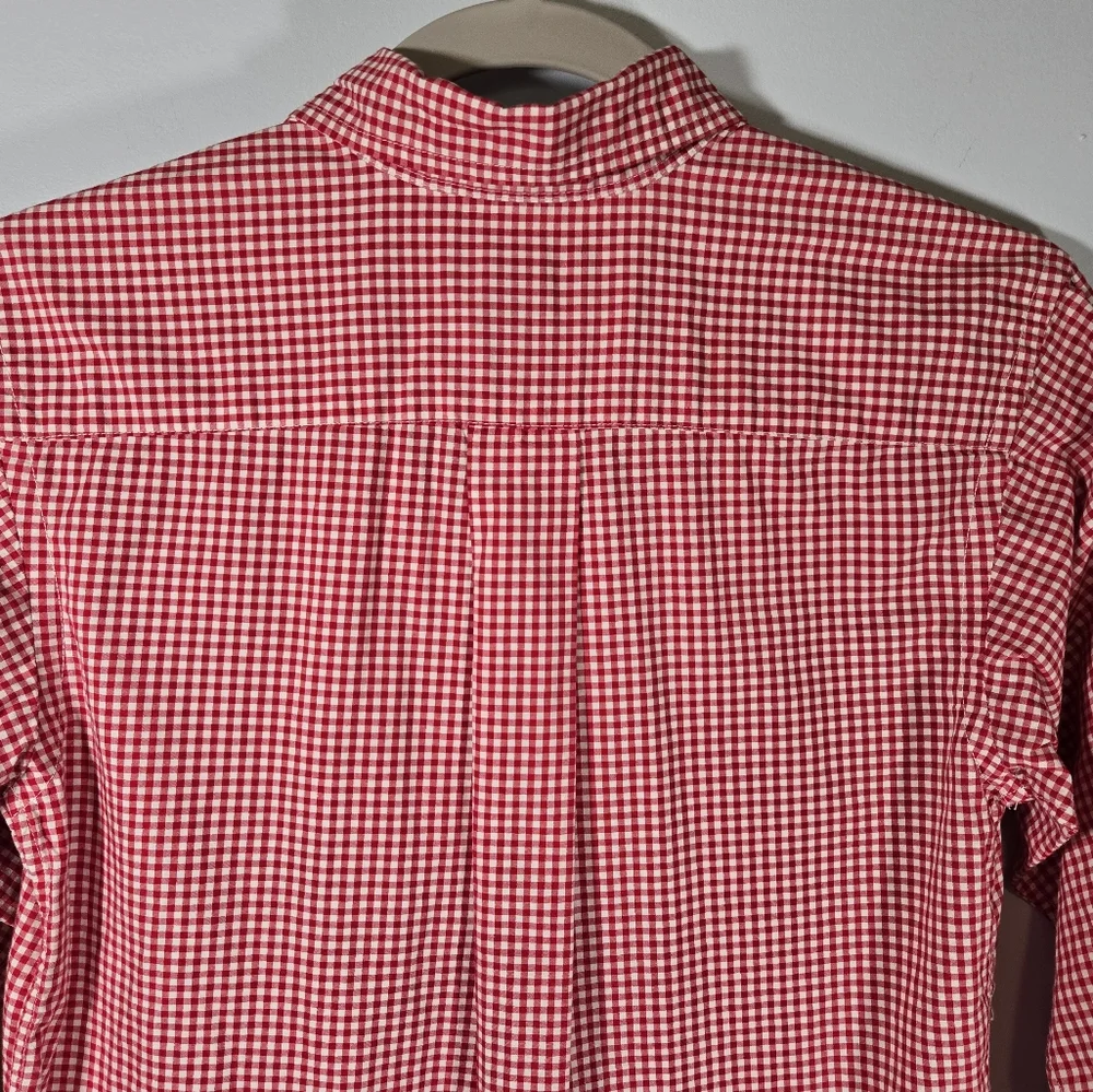 Ralph Lauren Boys Red Gingham Button Down‎ Shirt Size Medium Long Sleeve